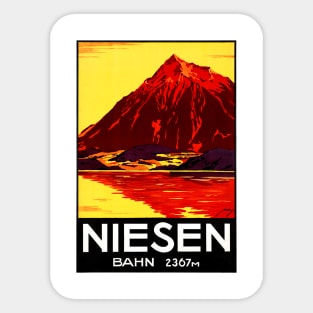 Vintage Travel Poster Niesen Switzerland Sticker